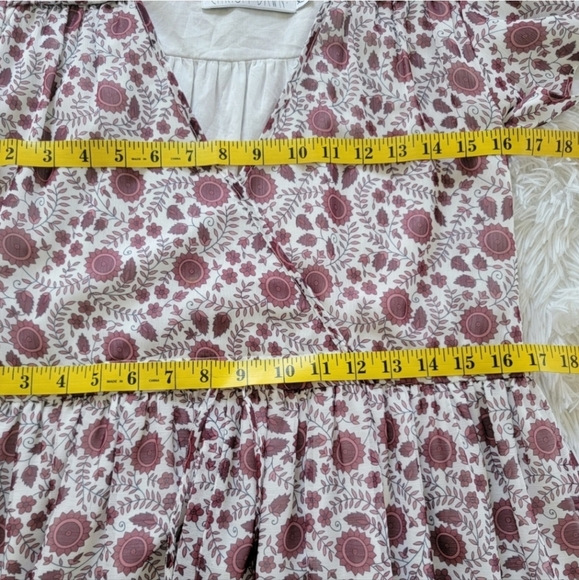 Christy Dawn The Donna Mini Dress in Gooseberry Red Floral Deadstock Fabric XS/S - Picture 12 of 14